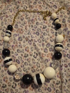 Kate Spade Black and White Chunky Bead Necklace